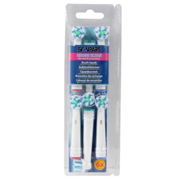 Scanpart CROSS CLEAN Oral-B yhteensopiva hammasharjan vaihtopää (6kpl pakkaus)