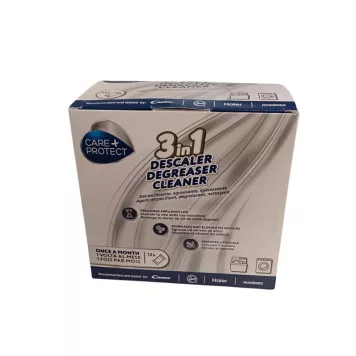 Candy Haier Hoover CARE + PROTECT 3in1 Kalkin ja rasvan puhdistusaine pesukoneille ja astianpesukoneille, 12kpl